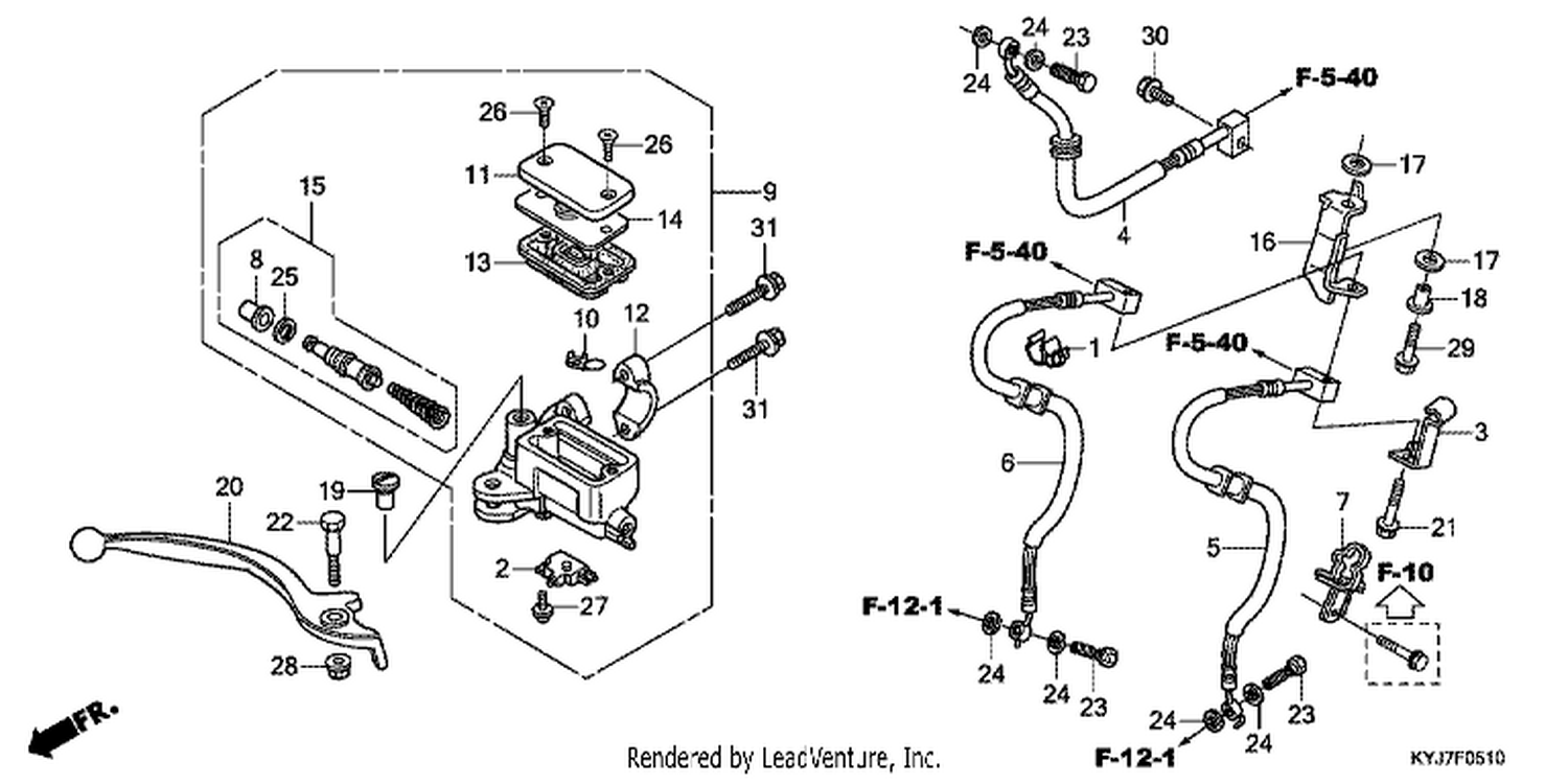  10 FRONT BRAKE MASTER CYLINDER (CBR250RA)