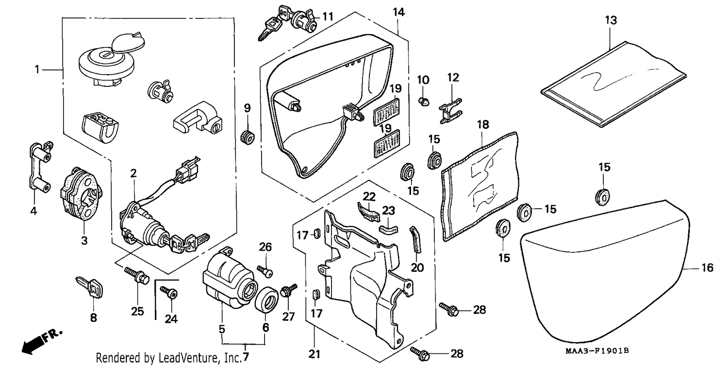 SIDE COVER/KEY SET (VT1100C2)