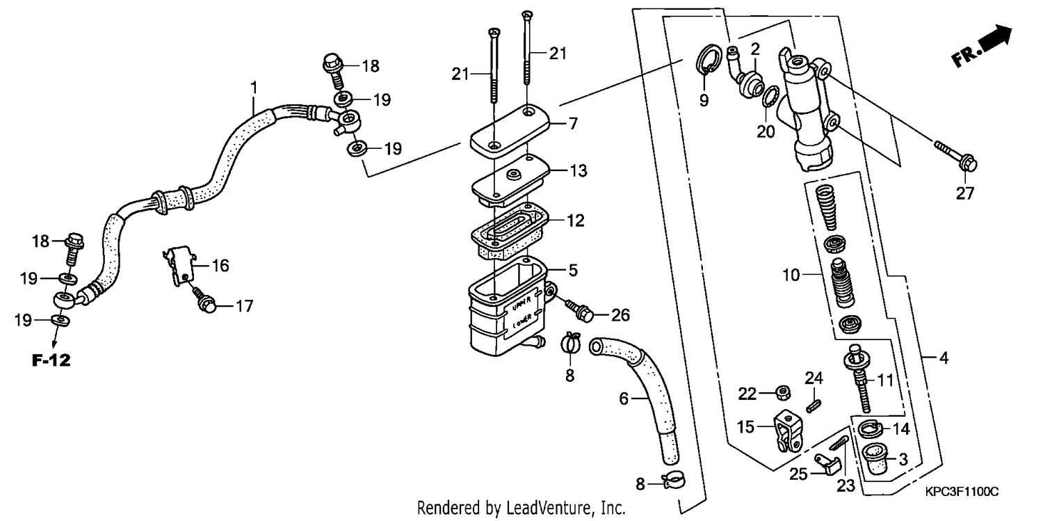 RR. BRAKE MASTER CYLINDER