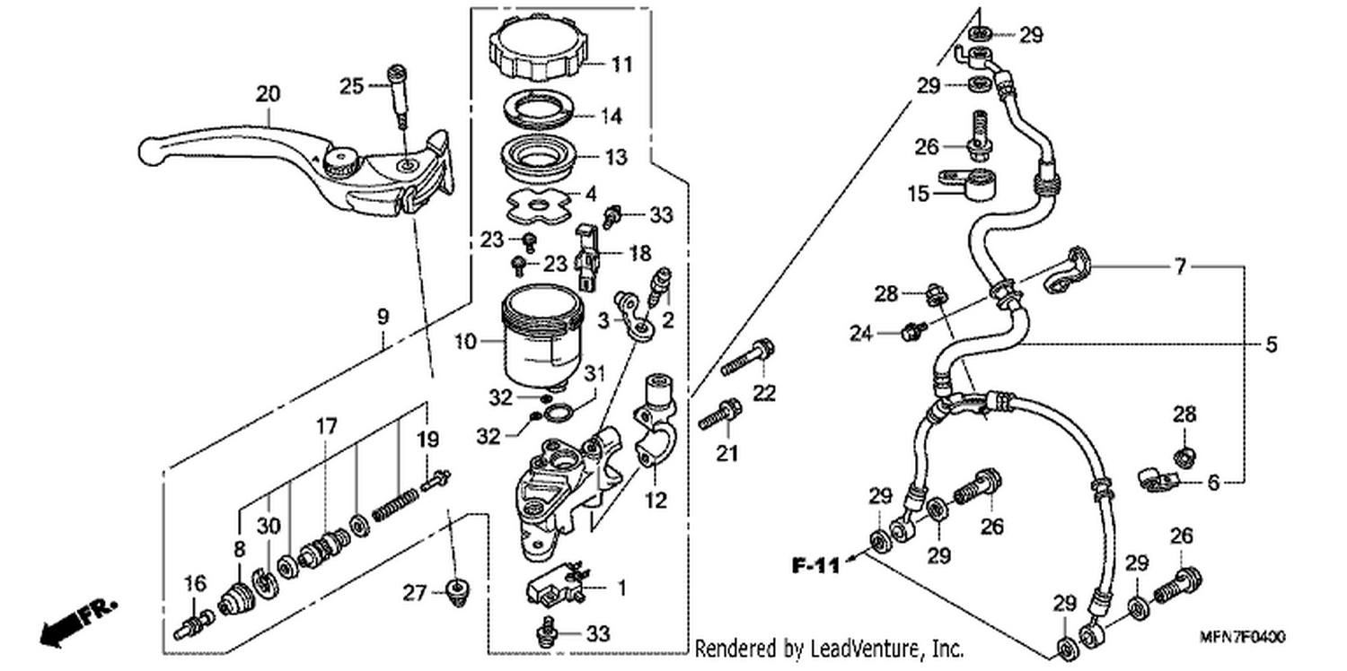  FR. BRAKE MASTER CYLI NDER (CB1000R)