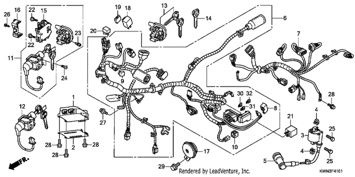  1 WIRE HARNESS (WW125EX2C/EX2D/EX2E/D)
