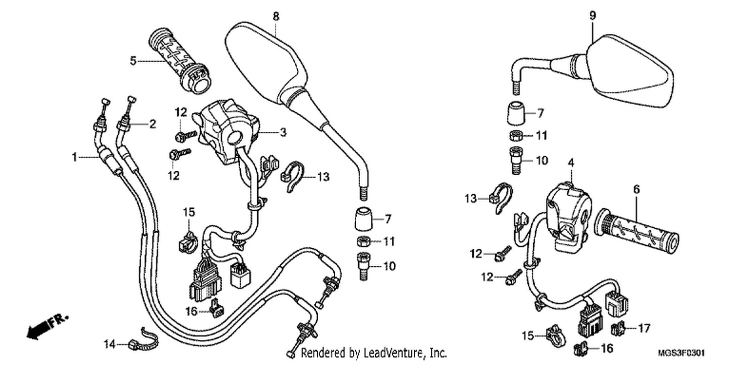  1 HANDLE/ SWI TCH/ CABLE (NC700XD)