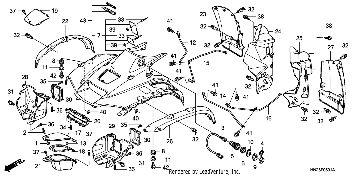 FRONT FENDER (TRX500FA5/6/7/8)
