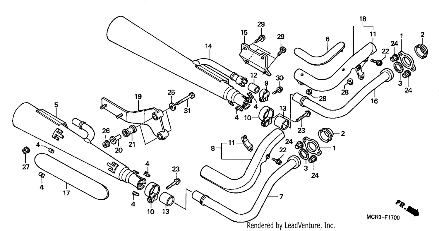 EXHAUST MUFFLER (E/ED/F/H/KO/U/2ED)