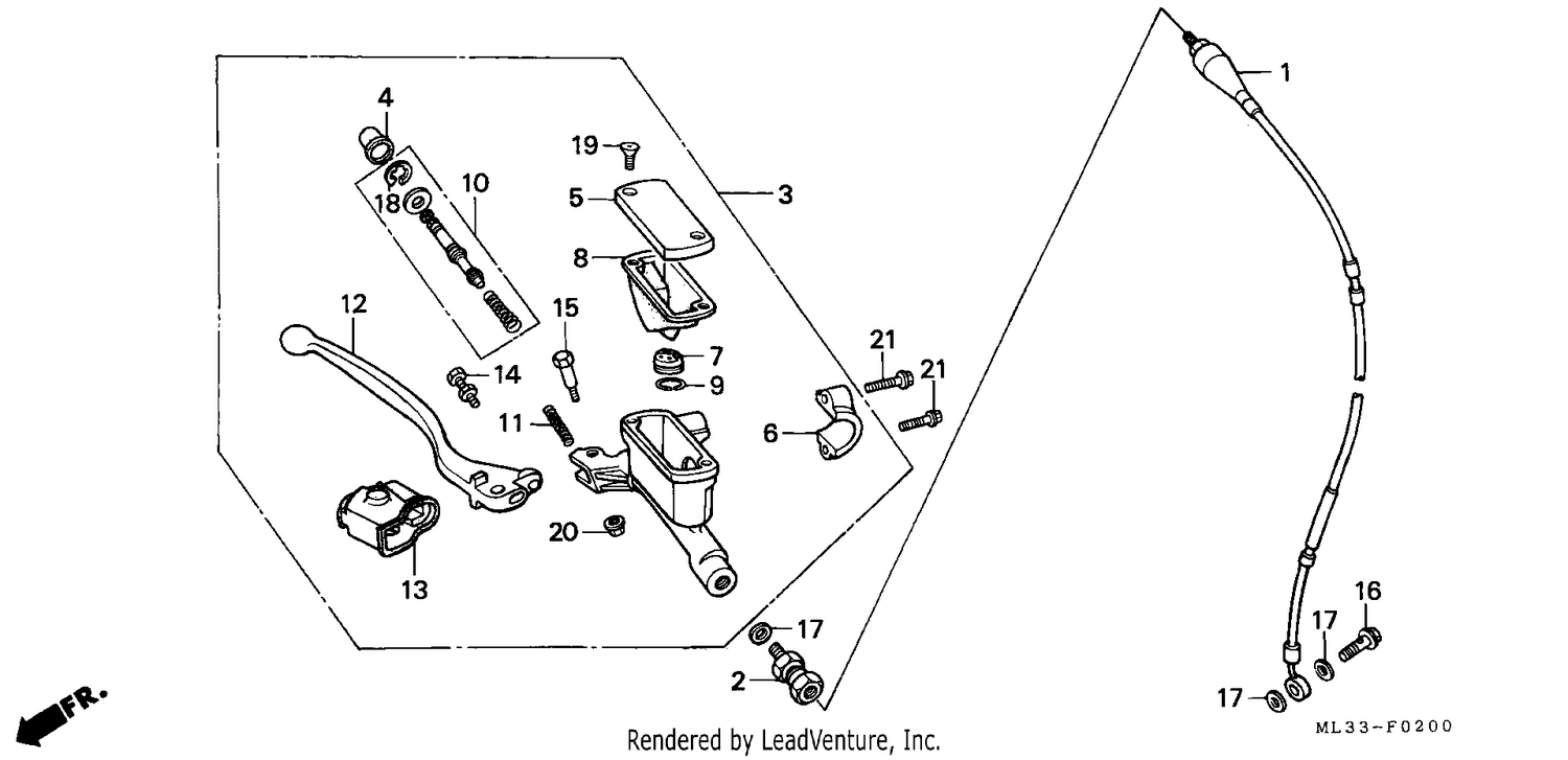 FR. BRAKE MASTER CYLINDER (CR500RL/RM)