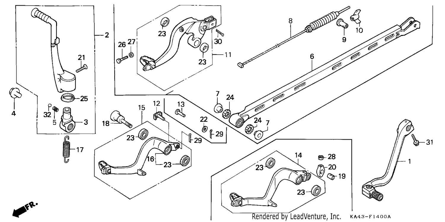 CHANGE PEDAL/BRAKE PEDAL/ KICK STARTER ARM