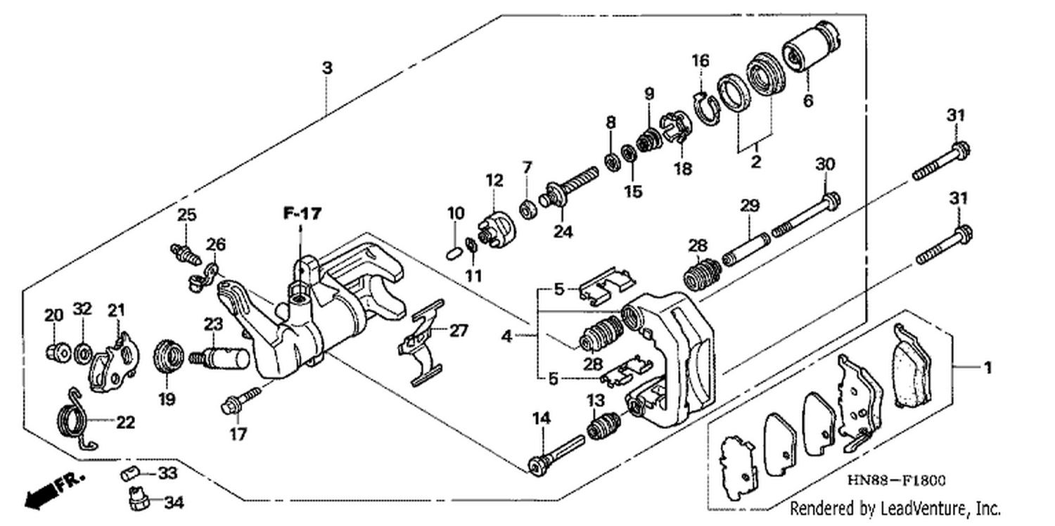  REAR BRAKE CALI PER