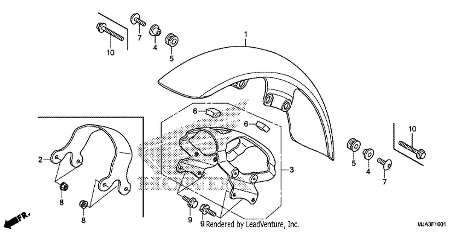  1 FRONT FENDER (VT750C2S/S)