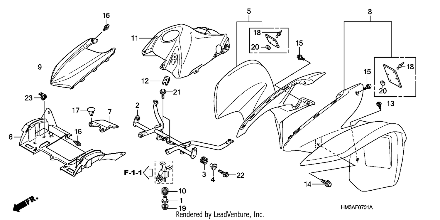 FRONT FENDER (TRX300EX'07,'08)
