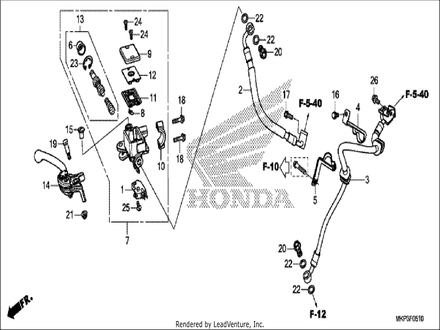  10 FRONT BRAKE MASTER CYLINDER (CBR500RA)