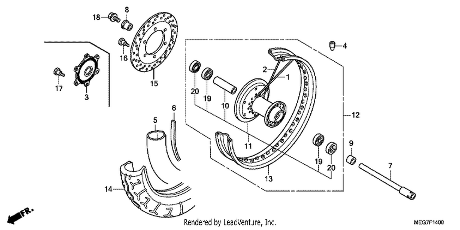  FRONT WHEEL (VT750C2B/C2S/CS/C/CA)