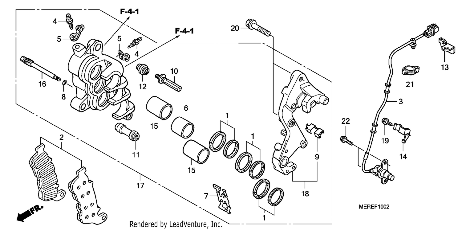 FRONT BRAKE CALIPER (R.) (CBF600SA/NA)