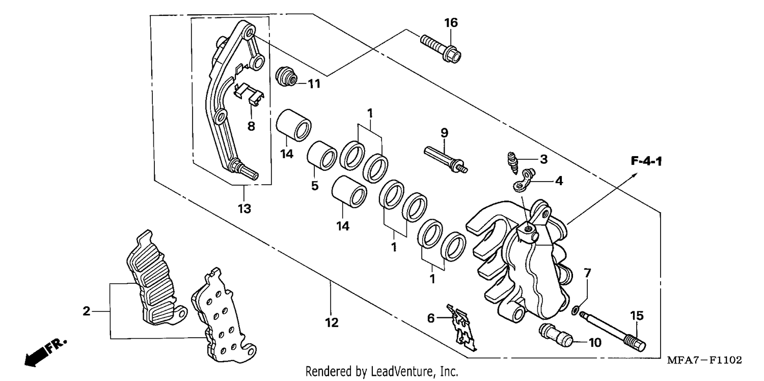 L. FRONT BRAKE CALIPER (CBF1000A/T/S)