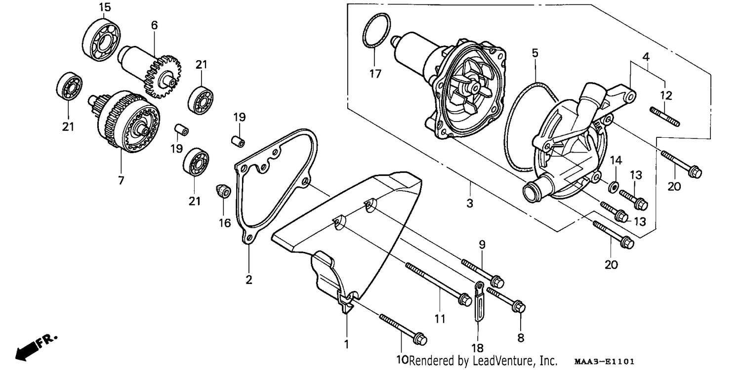 WATER PUMP (VT1100CV/CW/C2)