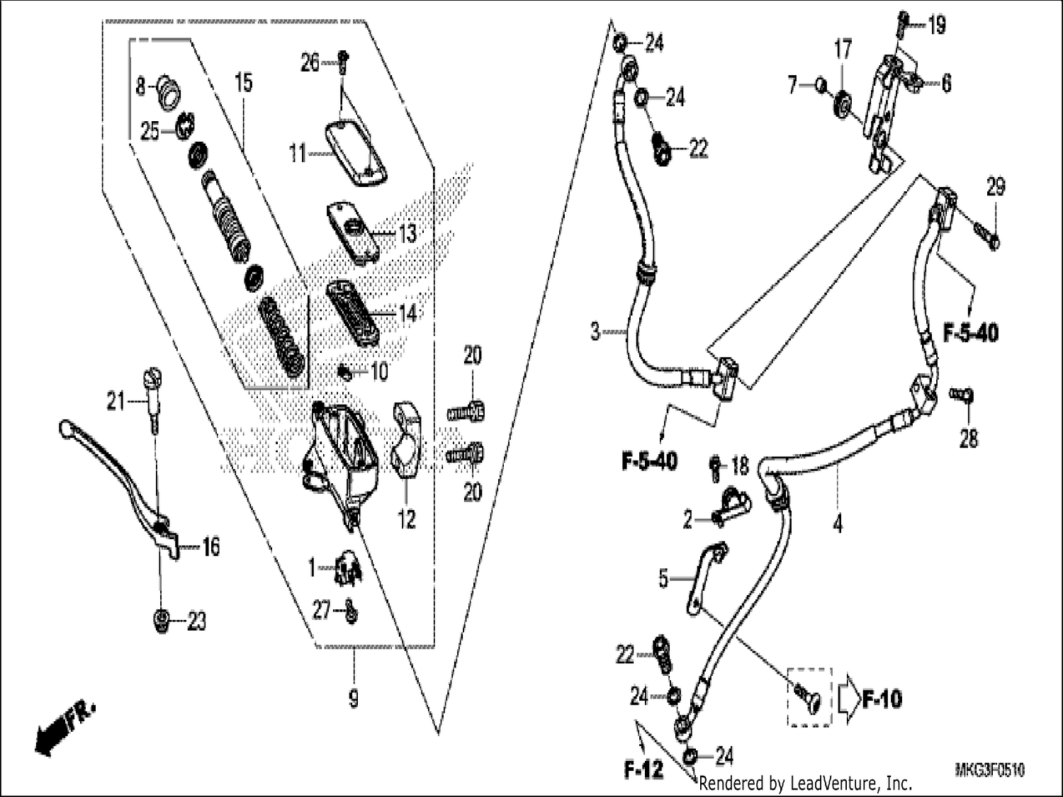  10 FRONT BRAKE MASTER CYLINDER