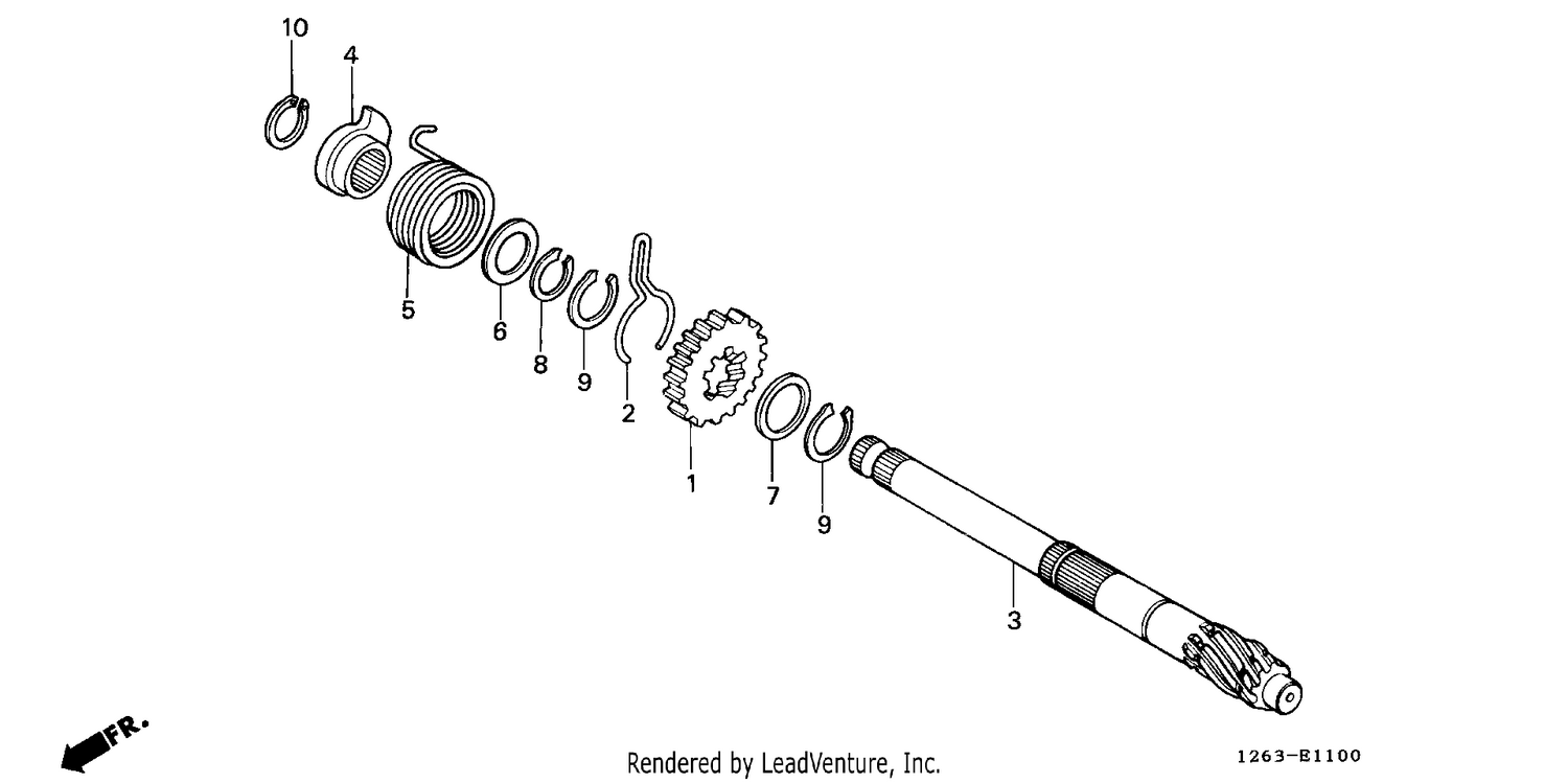 KICK STARTER SPINDLE (ST50C/J/K/L/ST70C/K)