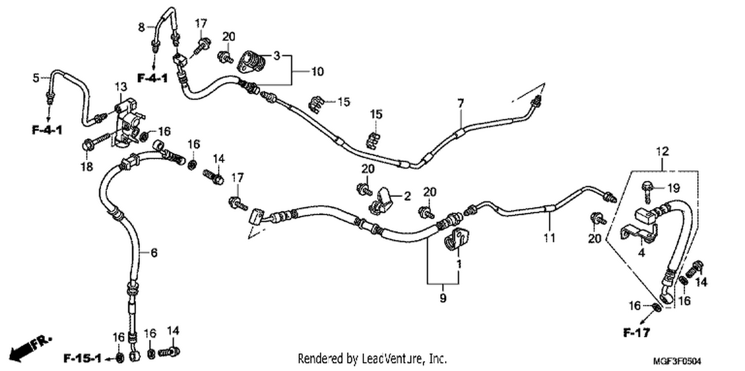  4 REAR BRAKE PI PE (FJS600A9 2KO/ FJS600AB)