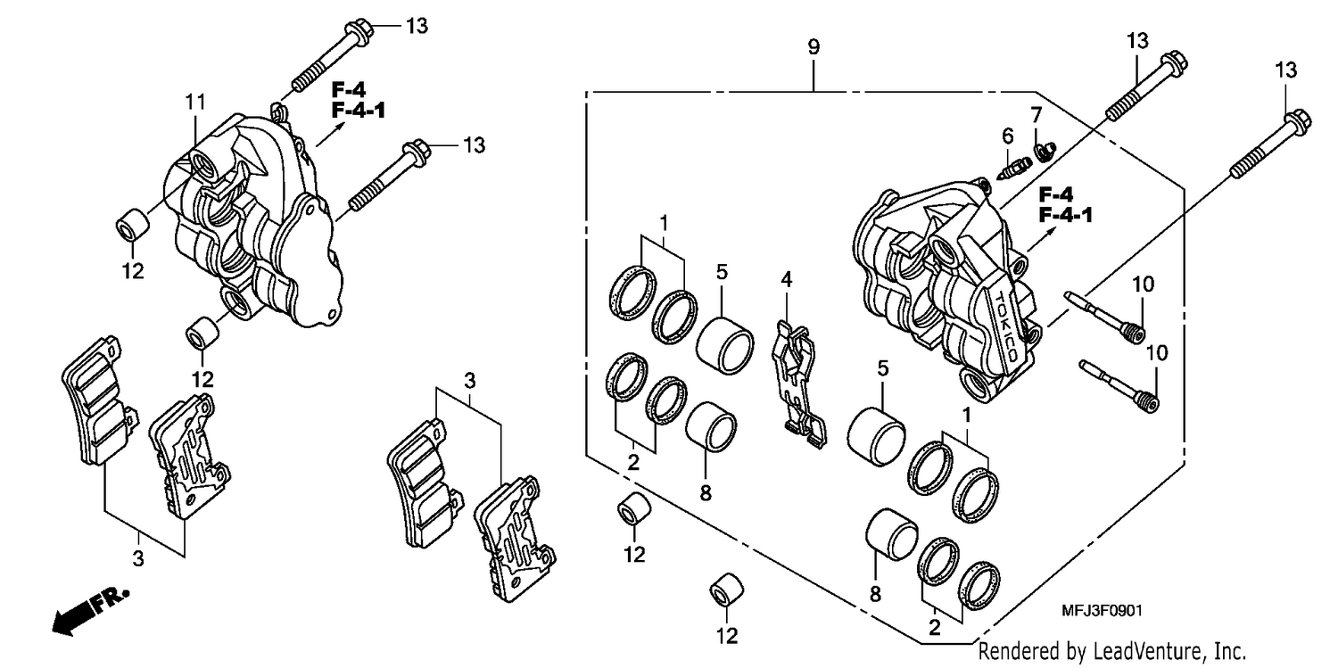 FRONT BRAKE CALIPER (CBR600RR9,A/RA9,A)