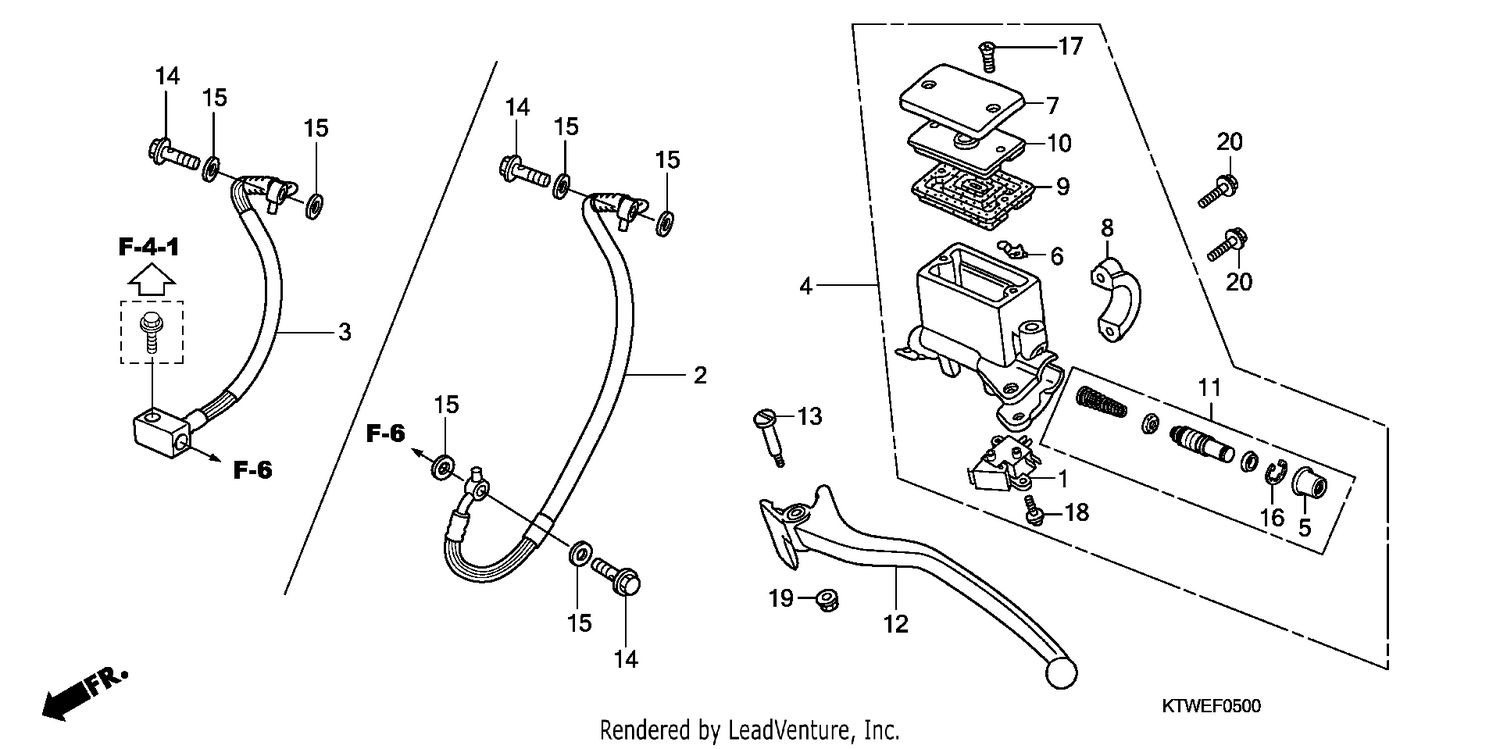 RR. BRAKE MASTER CYLINDER