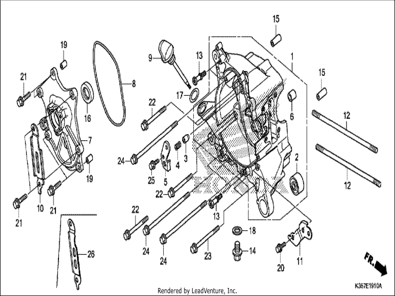  10 RIGHT CRANKCASE