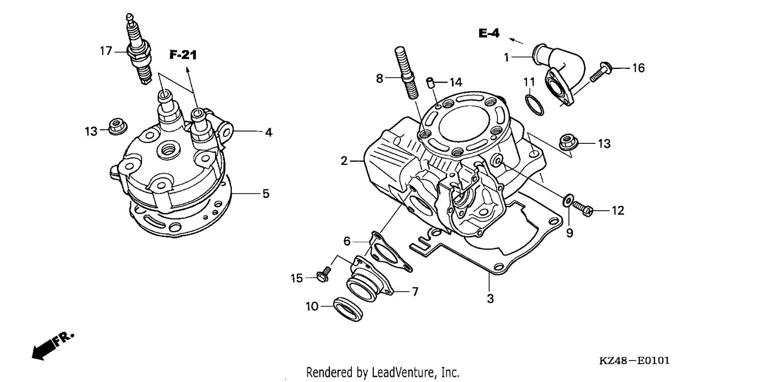 CYLINDER/CYLINDER HEAD (CR125R4)