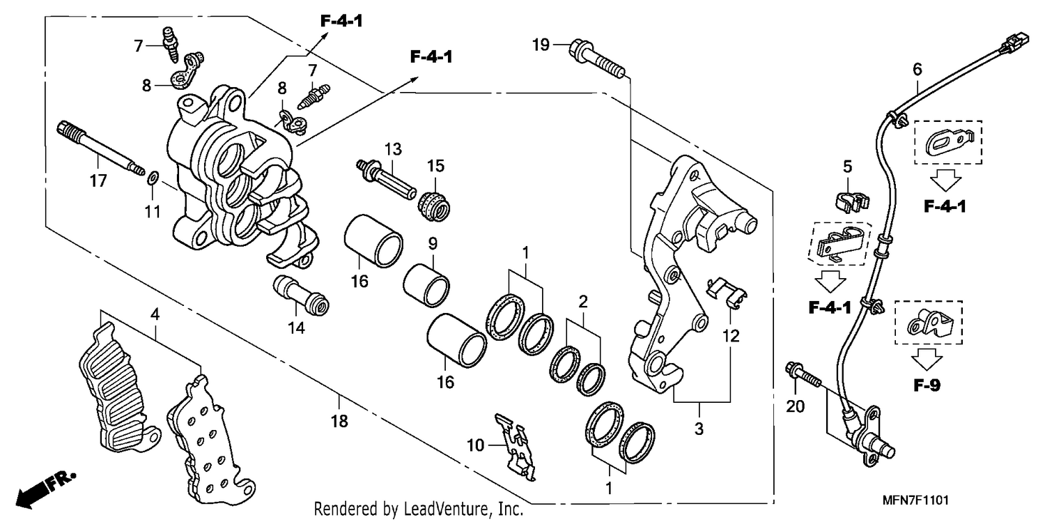 R. FRONT BRAKE CALIPER (CB1000RA)