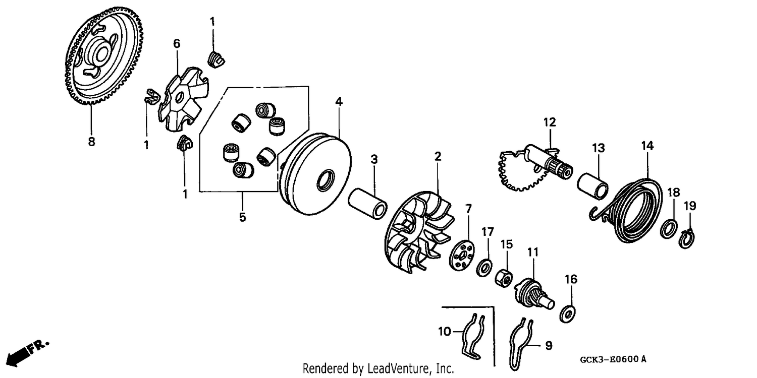 DRIVE FACE/ KICK STARTER SPINDLE