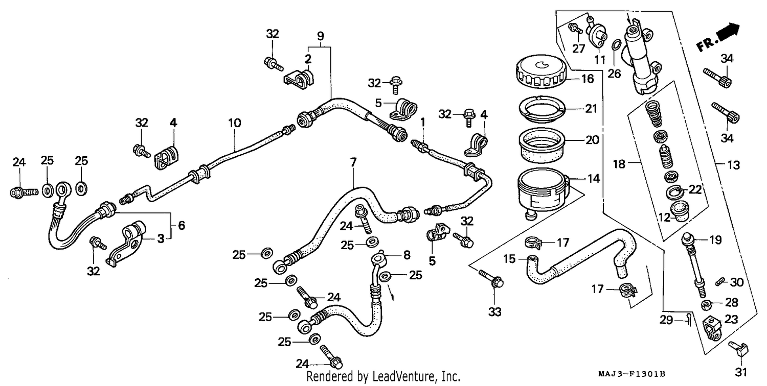 RR. BRAKE MASTER CYLINDER (ST1100AS)