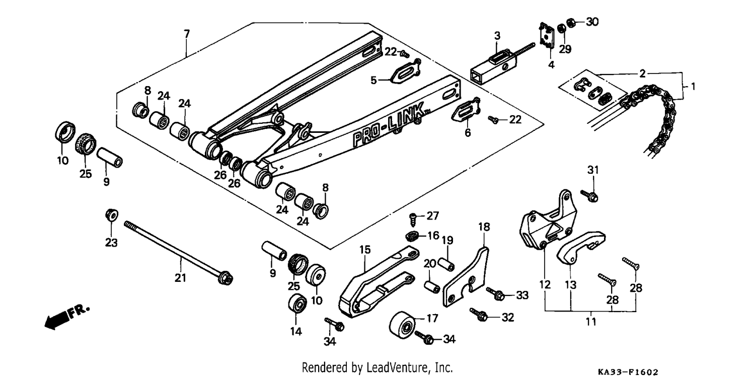 REAR FORK/DRIVE CHAIN (3)