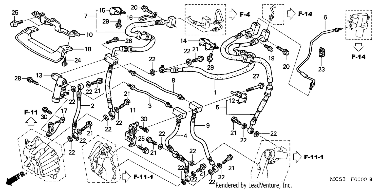FRONT BRAKE HOSE (ST1300)