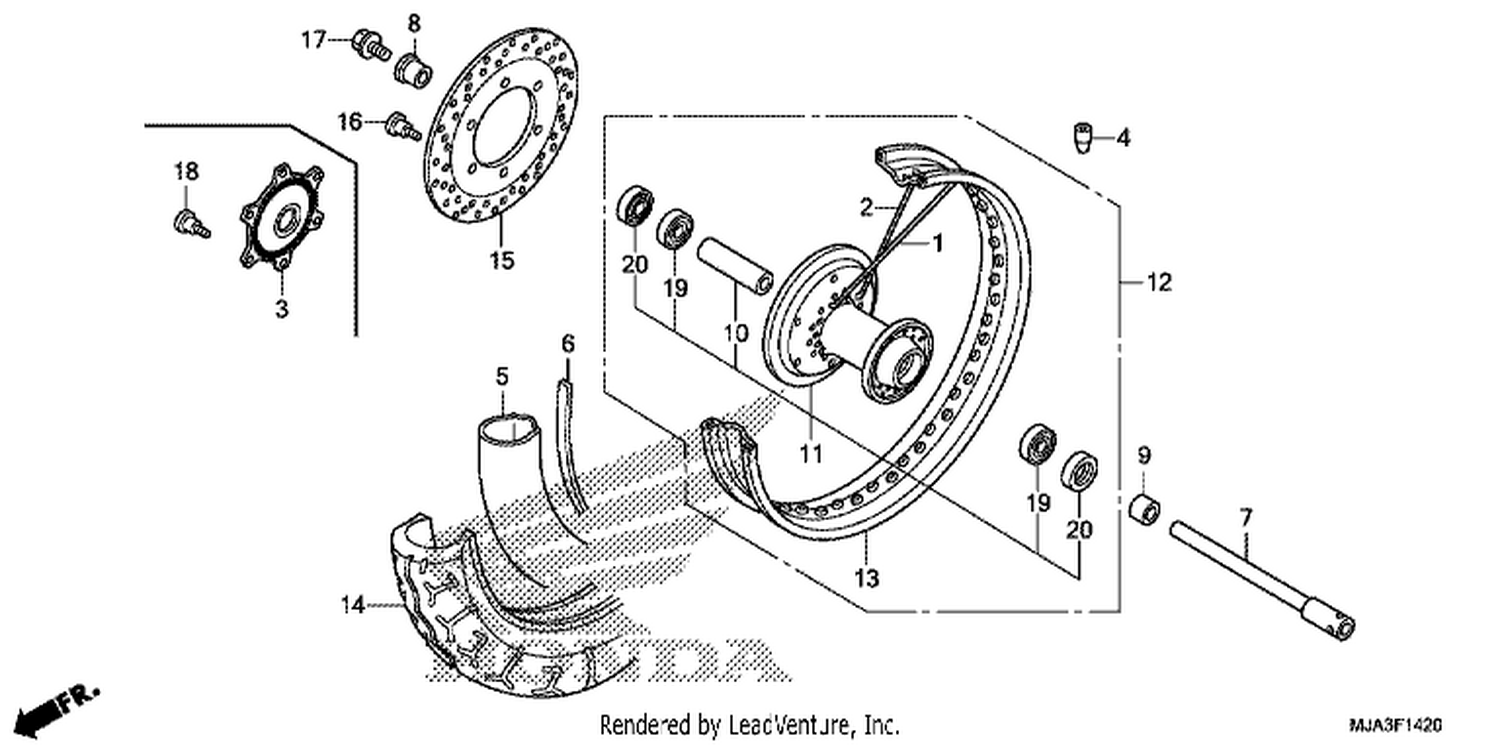  20 FRONT WHEEL (VT750C/C2S/CA/CS)