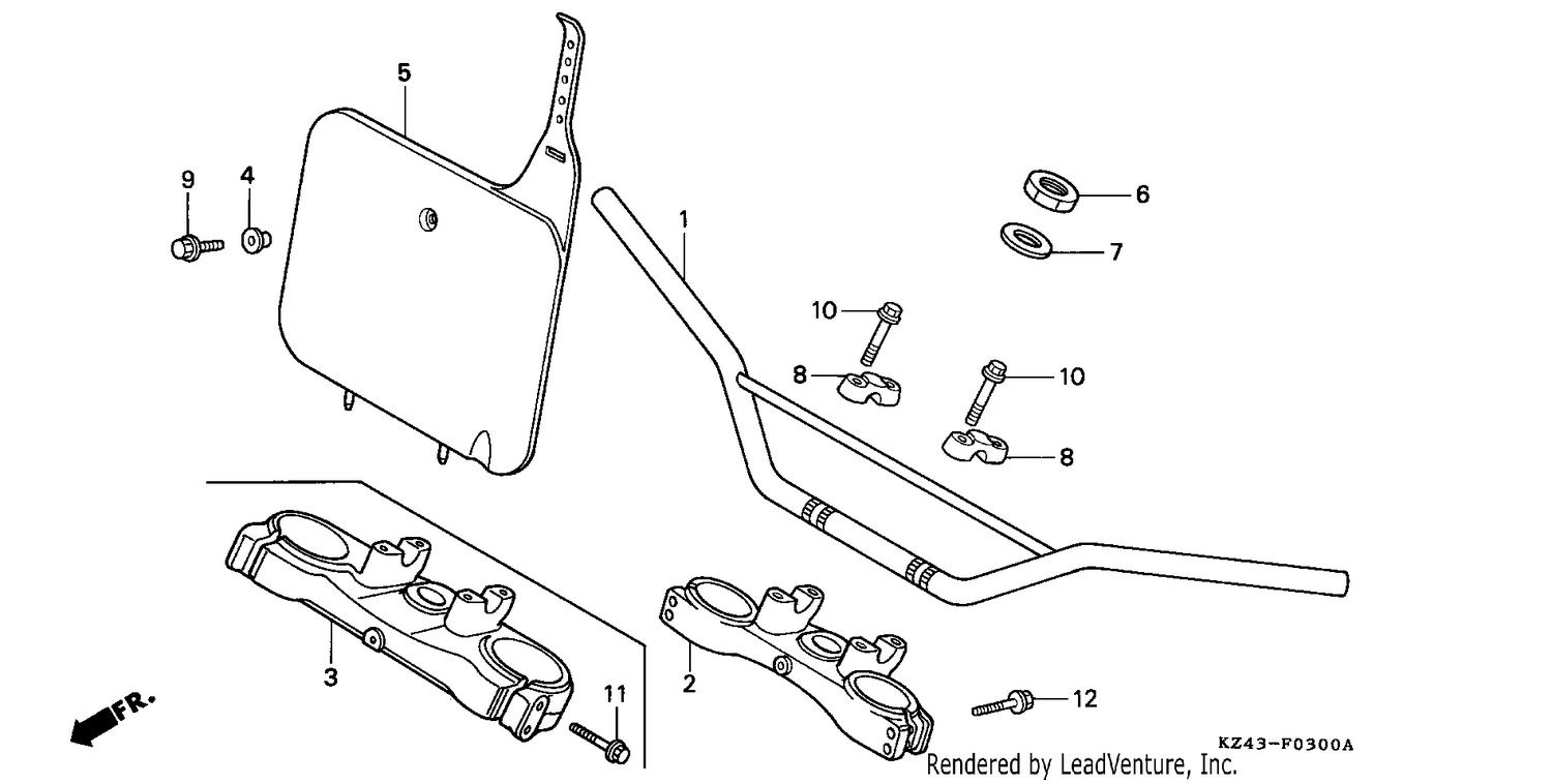 HANDLE PIPE/TOP BRIDGE (CR125RL/RM/RN/RP/RR)