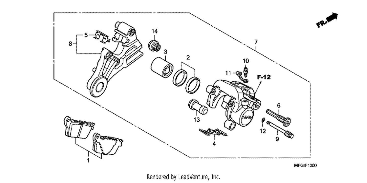  REAR BRAKE CALI PER (CB600F/ F3)