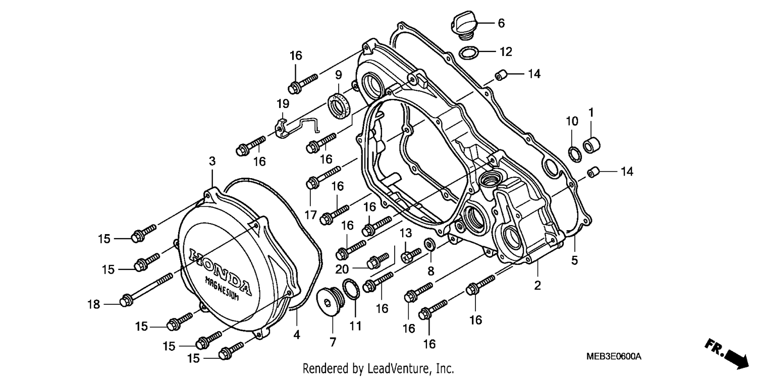 R. CRANKCASE COVER