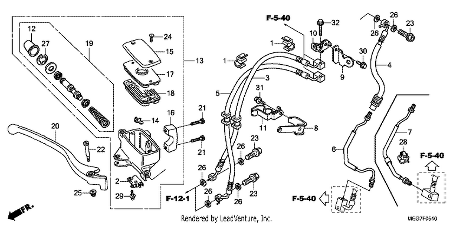  10 FRONT BRAKE MASTER CYLI NDER (VT750C2S/ CS)