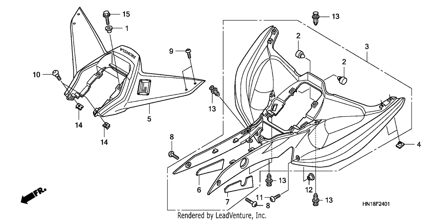 REAR FENDER (TRX400EX8/X9)