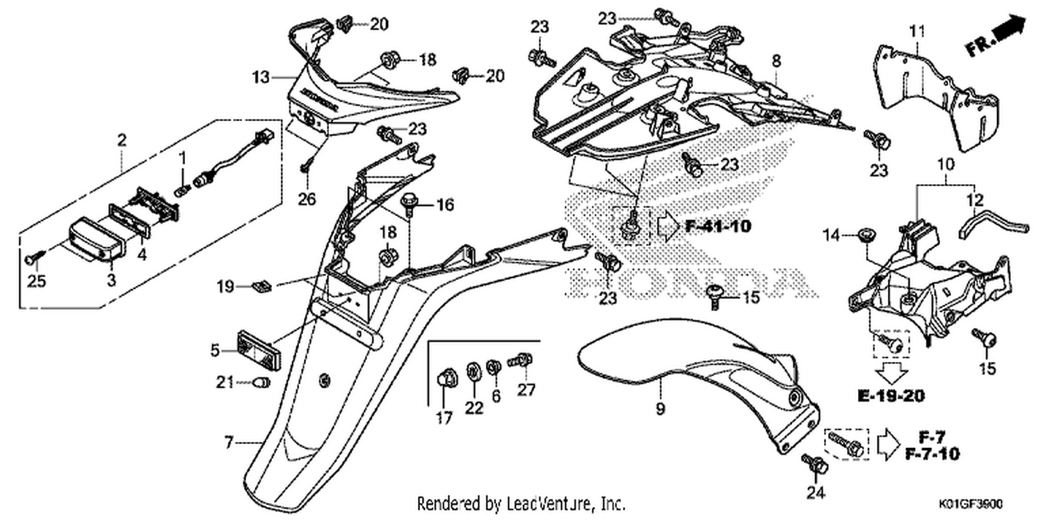  REAR FENDER/ LI CENSE LI GHT