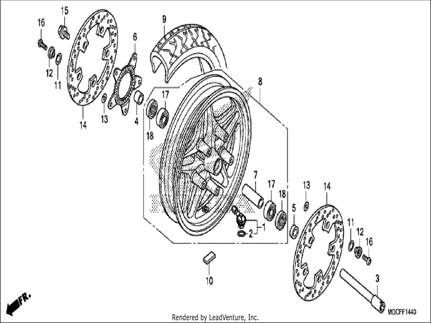 40 FRONT WHEEL (CB1100TAD)