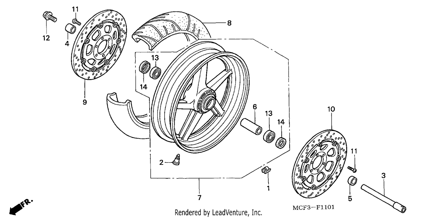 FRONT WHEEL (VTR1000SP2/3 /4/5/6)