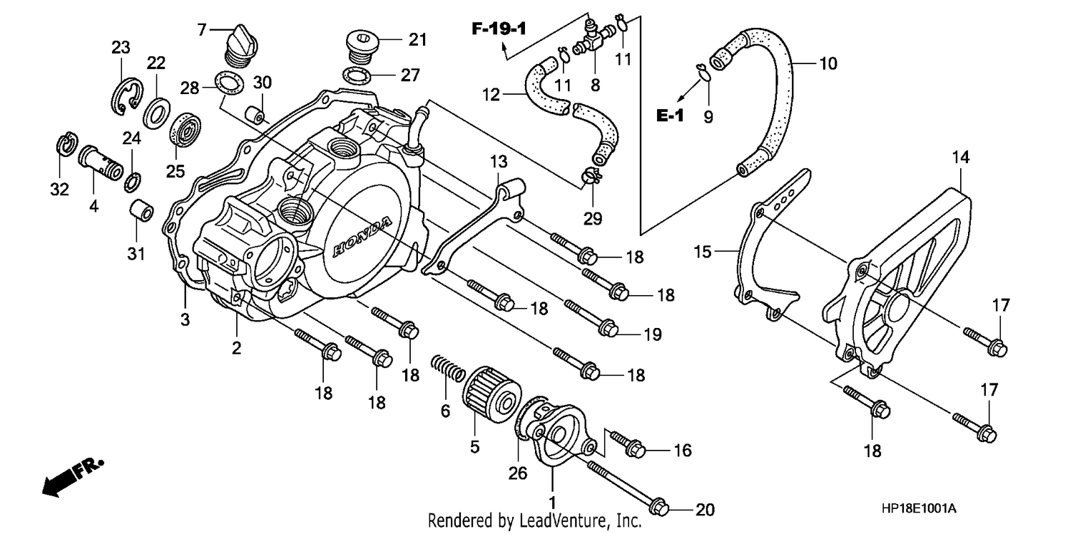 L. CRANKCASE COVER (TRX450R6,7,8/ER6,7,8)
