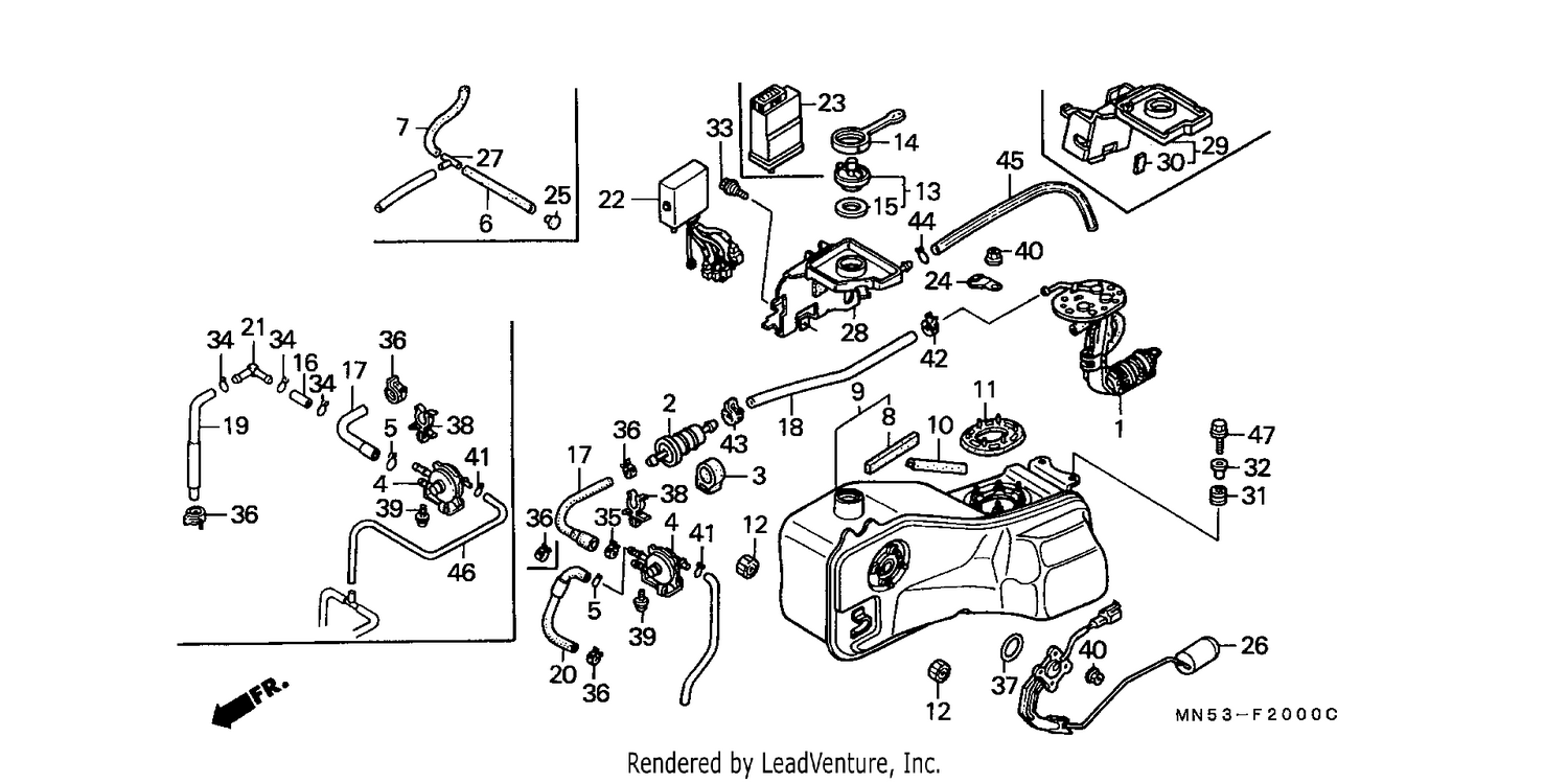 FUEL TANK/FUEL PUMP (GL1500J/K/L/AM/SEM)