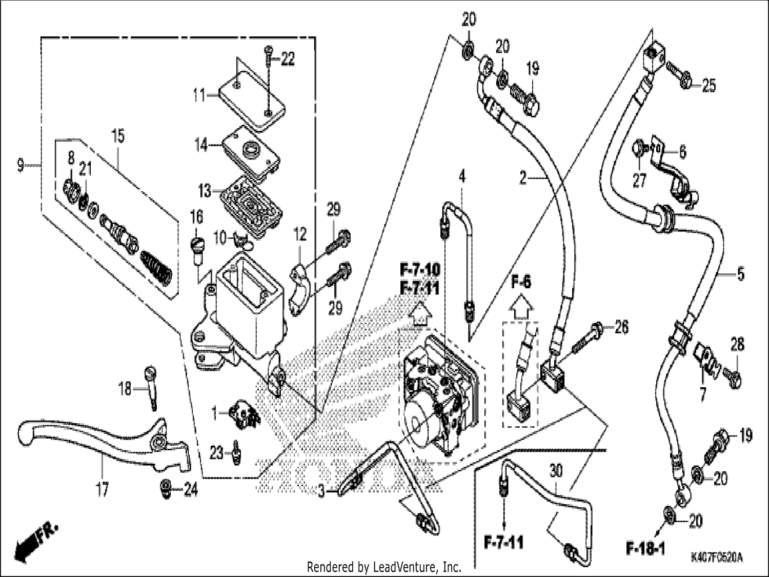  20 FRONT BRAKE MASTER CYLINDER (ABS)
