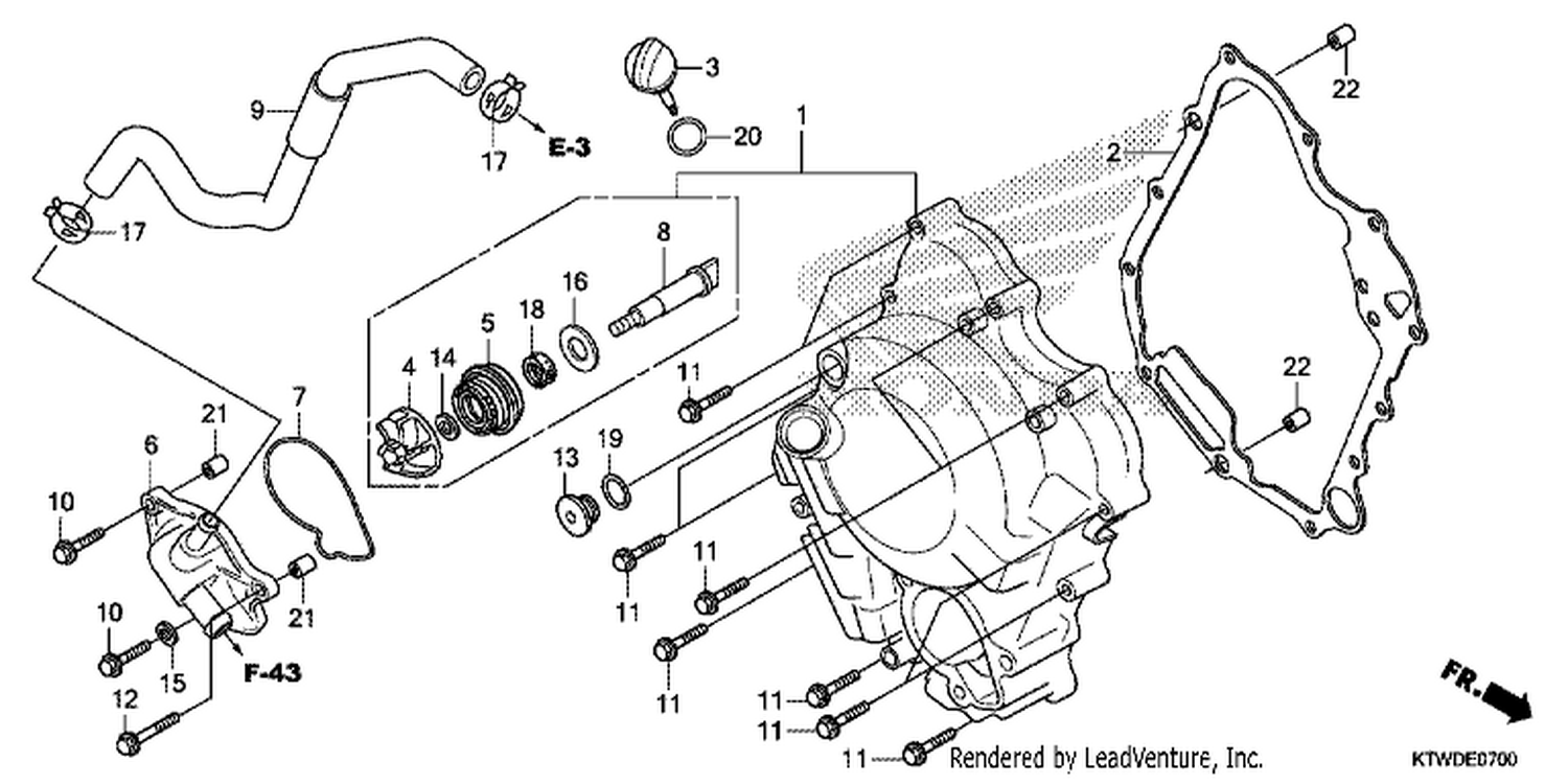  RIGHT CRANKCASE COVER/WATER PUMP