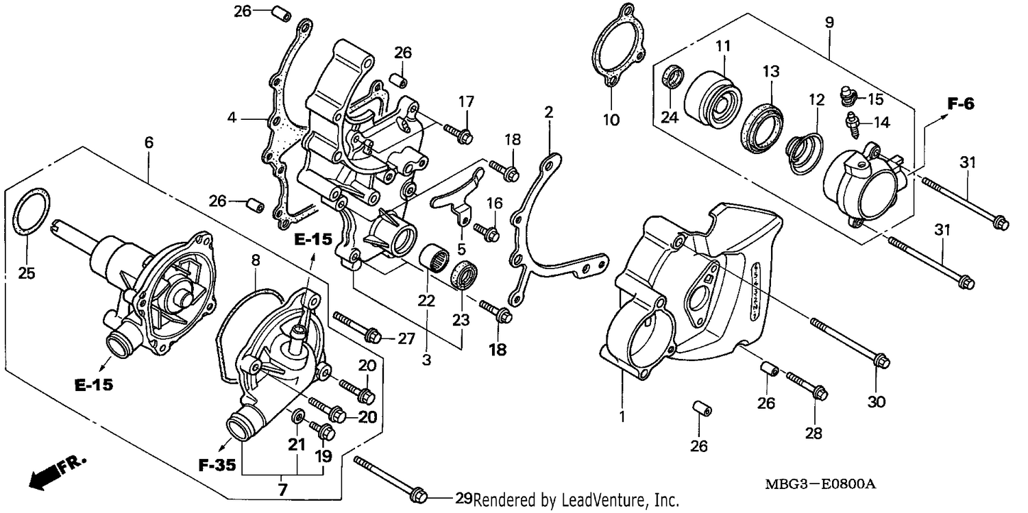 L. COVER/WATER PUMP