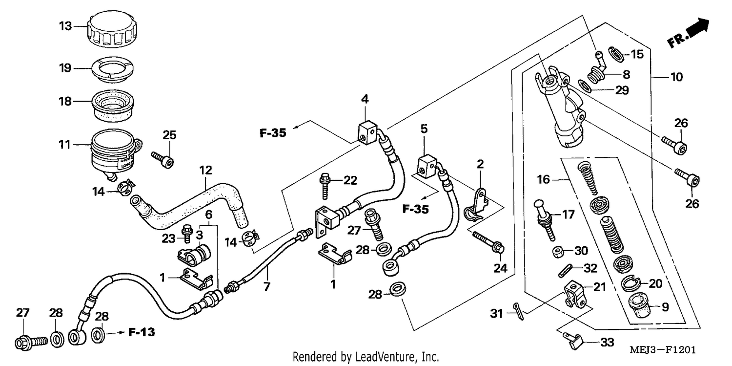 RR. BRAKE MASTER CYLINDER (CB1300A/SA)
