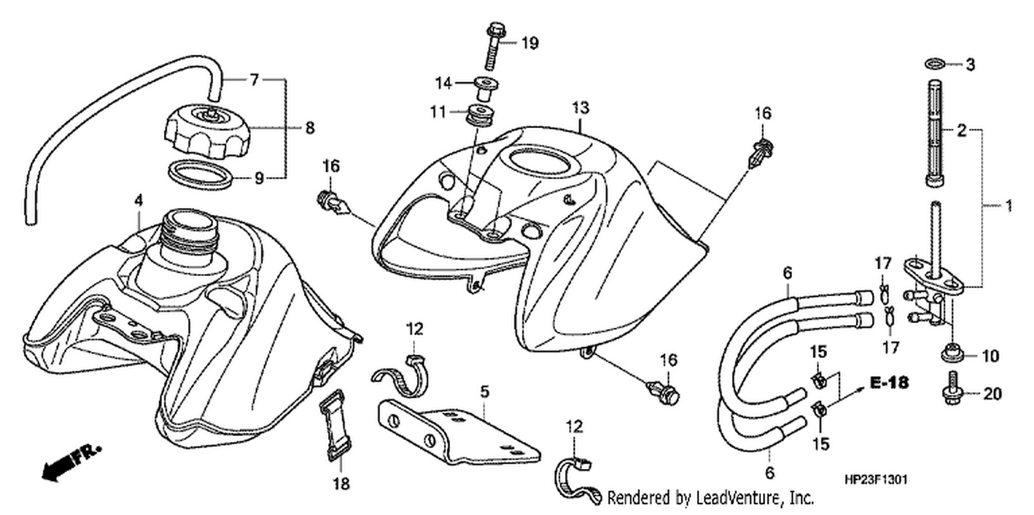  1 FUEL TANK (TRX90EX8/ X9/ XB/ XC/ XD/ XE)