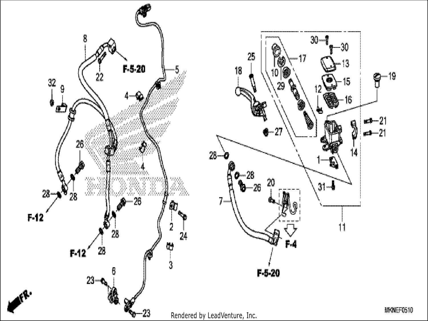  10 FRONT BRAKE MASTER CYLINDER