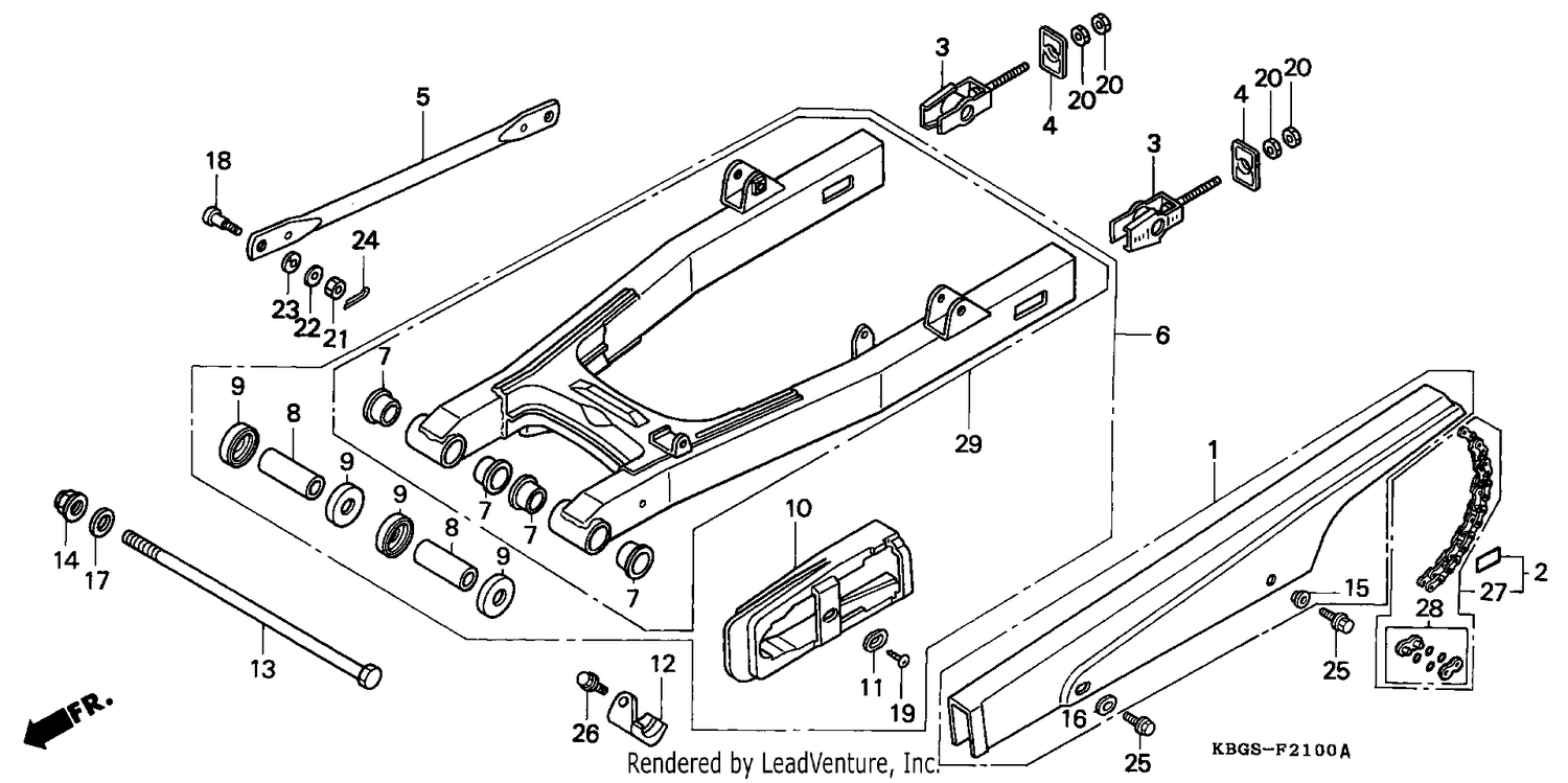 REAR SWINGARM/CHAIN CASE