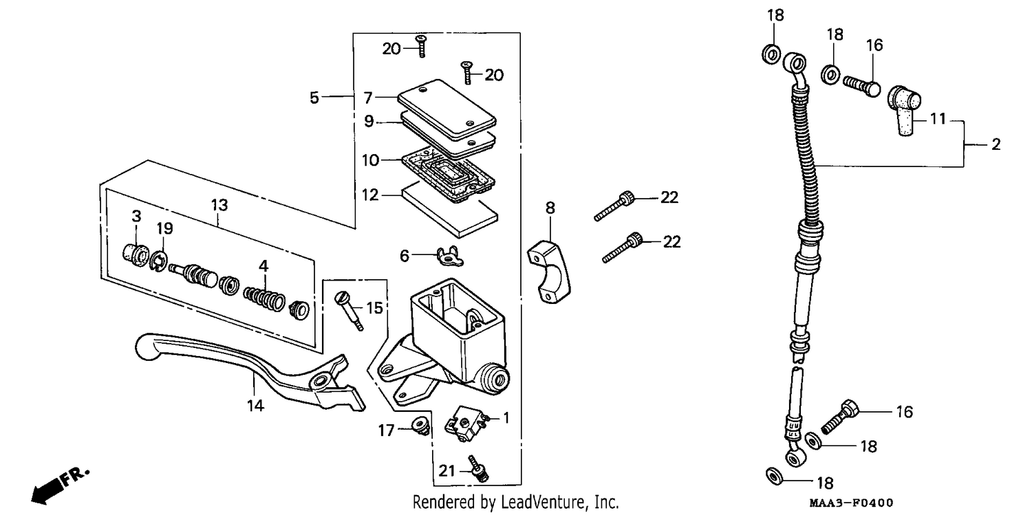 FR. BRAKE MASTER CYLINDER (VT1100CS/CT)