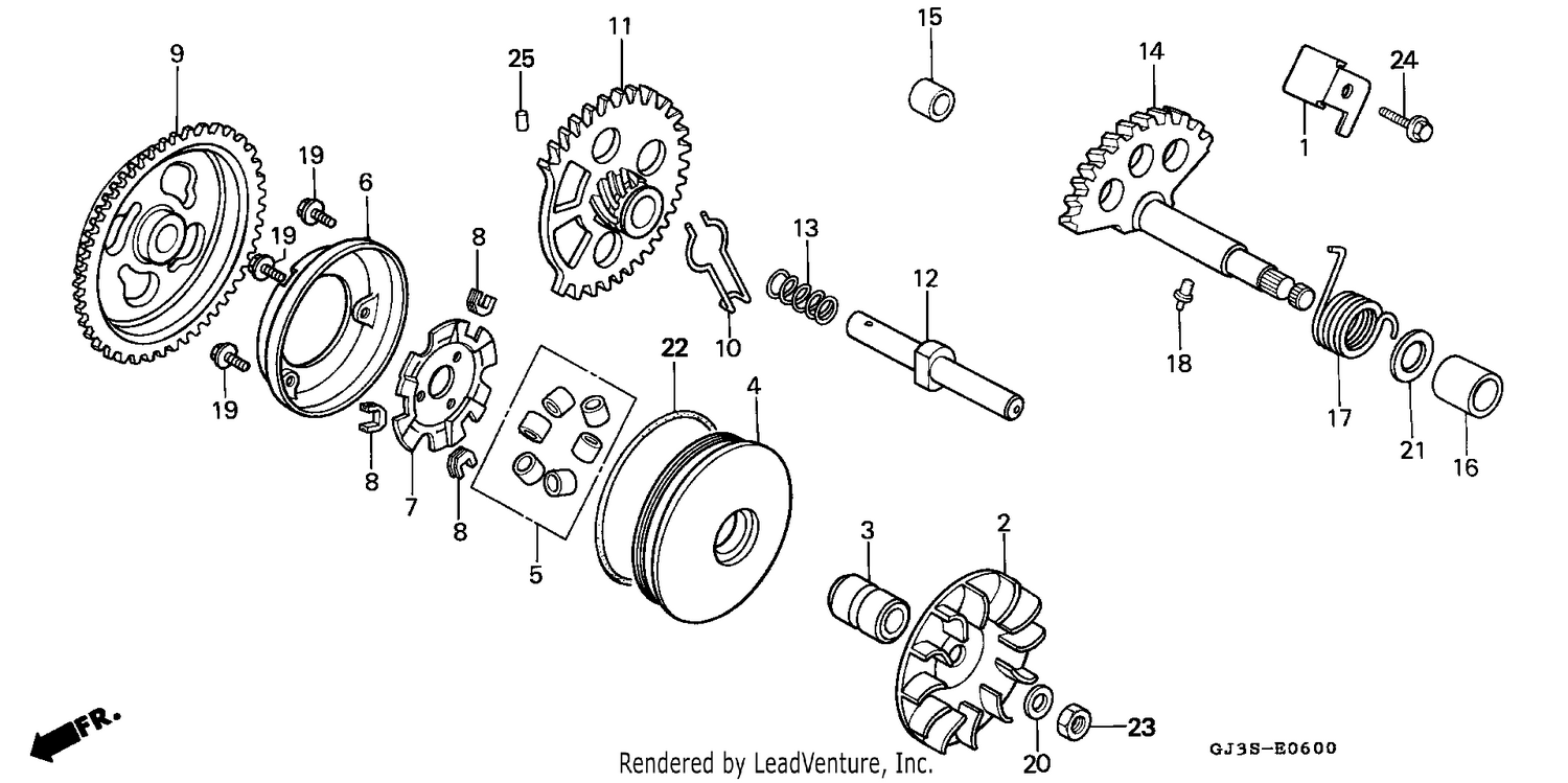 DRIVE FACE/ KICK STARTER SPINDLE